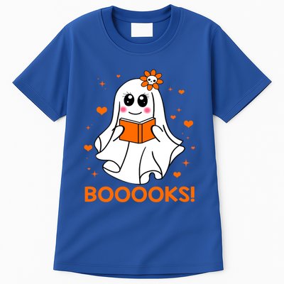 Booooks Cute Ghost Boo Reading Library Books Halloween Funny Gift Tall T-Shirt