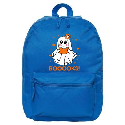 Booooks Cute Ghost Boo Reading Library Books Halloween Funny Gift 16 in Basic Backpack