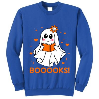 Booooks Cute Ghost Boo Reading Library Books Halloween Funny Gift Tall Sweatshirt