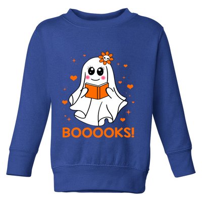 Booooks Cute Ghost Boo Reading Library Books Halloween Funny Gift Toddler Sweatshirt