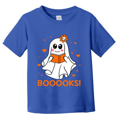 Booooks Cute Ghost Boo Reading Library Books Halloween Funny Gift Toddler T-Shirt