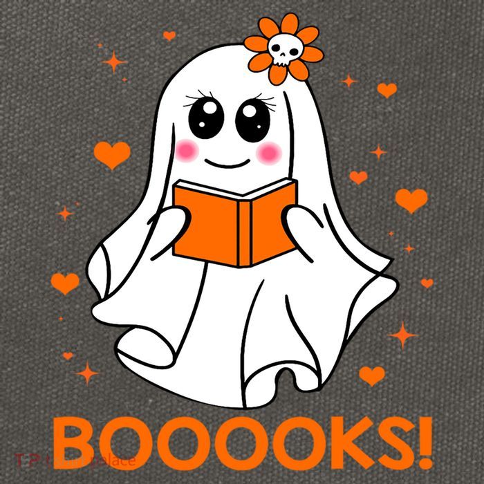 Booooks Cute Ghost Boo Reading Library Books Halloween Funny Gift Cotton Canvas Backpack
