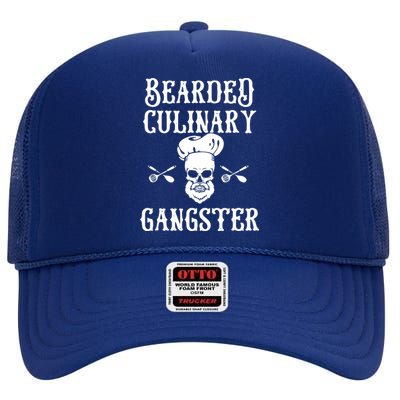 Bearded Culinary Gangster Vintage Cooking Guru High Crown Mesh Back Trucker Hat