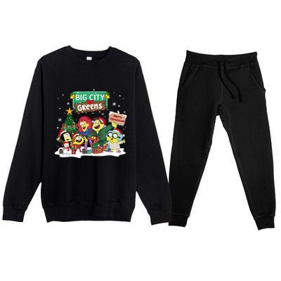 Big City Greens Merry Christmas Holiday Season Premium Crewneck Sweatsuit Set