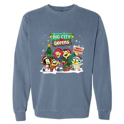 Big City Greens Merry Christmas Holiday Season Garment-Dyed Sweatshirt