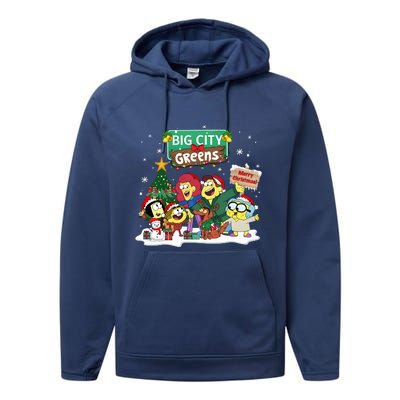 Big City Greens Merry Christmas Holiday Season Performance Fleece Hoodie