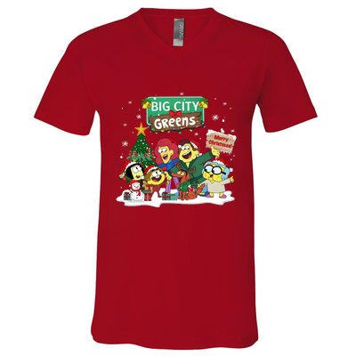 Big City Greens Merry Christmas Holiday Season V-Neck T-Shirt