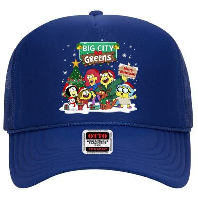 Big City Greens Merry Christmas Holiday Season High Crown Mesh Back Trucker Hat