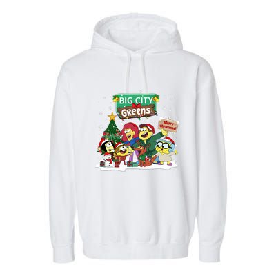 Big City Greens Merry Christmas Holiday Season Garment-Dyed Fleece Hoodie