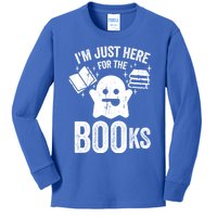 Booooks Cute Ghost Reading Books Halloween Gift Kids Long Sleeve Shirt