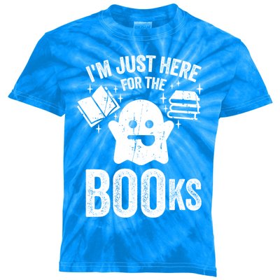 Booooks Cute Ghost Reading Books Halloween Gift Kids Tie-Dye T-Shirt