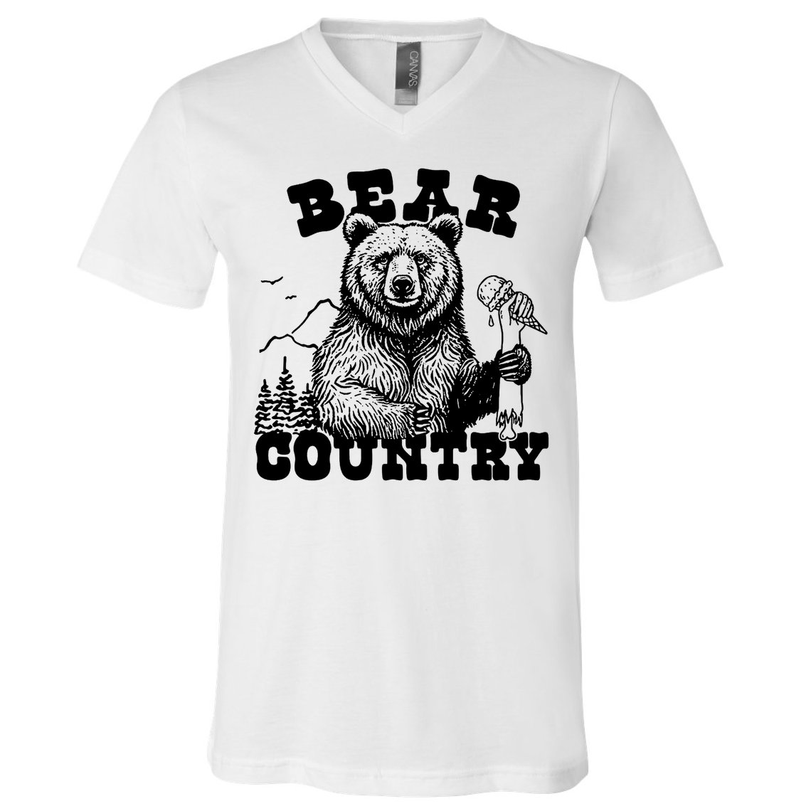 Bear Country Grizzly Bear Yellowstone National Park Yosemite V-Neck T-Shirt