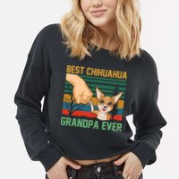 Best Chihuahua Grandpa Ever Cropped Pullover Crew