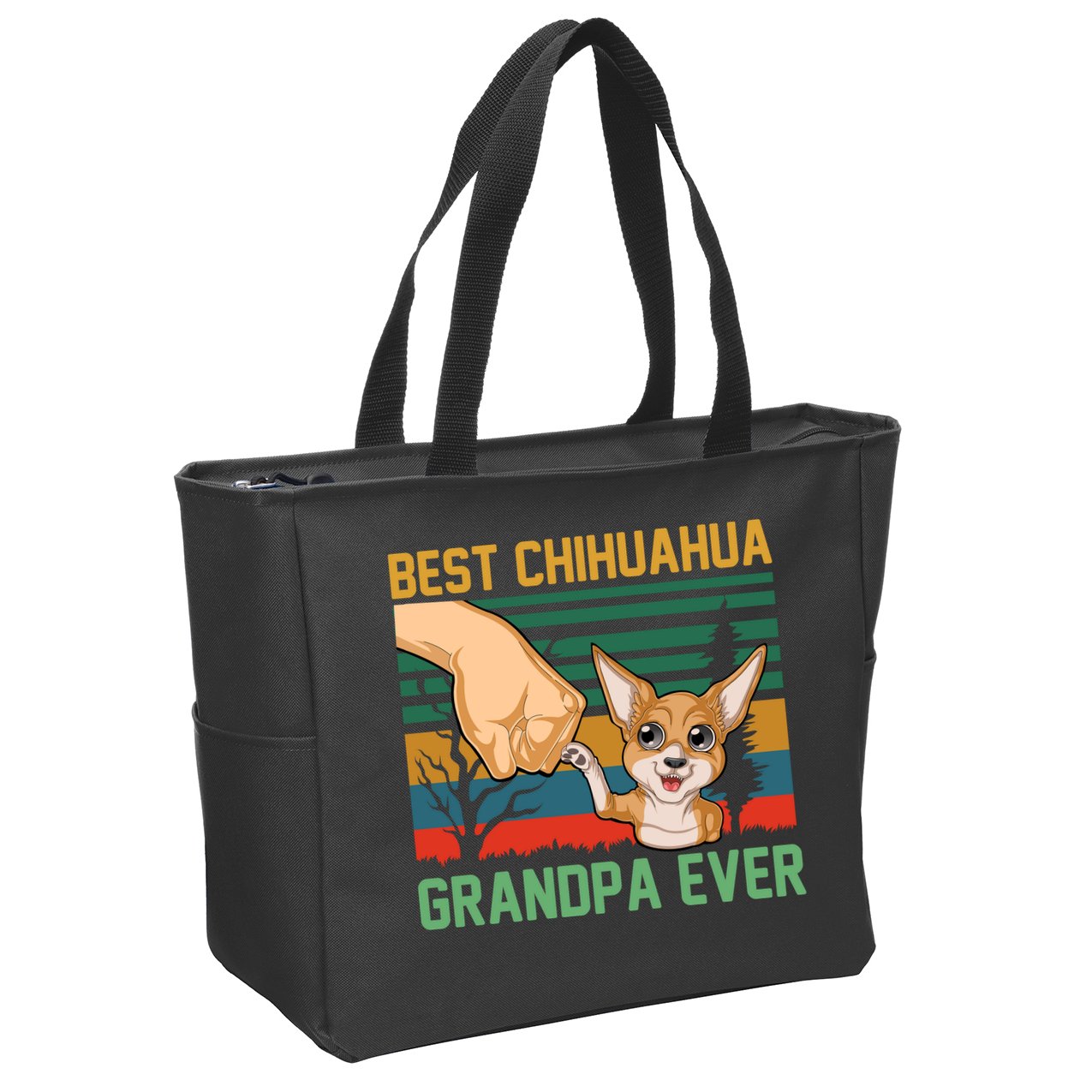 Best Chihuahua Grandpa Ever Zip Tote Bag