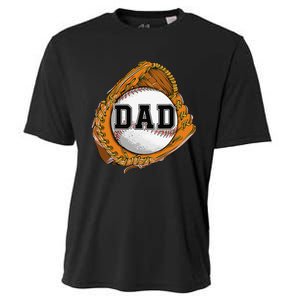 Baseball Catch Glove Baseball Dad Baseball Daddy Fathers Day Cooling Performance Crew T-Shirt