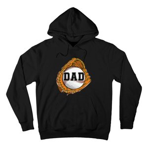 Baseball Catch Glove Baseball Dad Baseball Daddy Fathers Day Hoodie