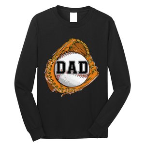 Baseball Catch Glove Baseball Dad Baseball Daddy Fathers Day Long Sleeve Shirt