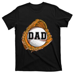 Baseball Catch Glove Baseball Dad Baseball Daddy Fathers Day T-Shirt