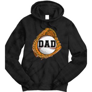 Baseball Catch Glove Baseball Dad Baseball Daddy Fathers Day Tie Dye Hoodie