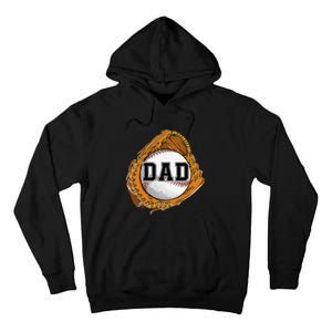 Baseball Catch Glove Baseball Dad Baseball Daddy Fathers Day Tall Hoodie