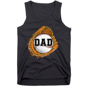 Baseball Catch Glove Baseball Dad Baseball Daddy Fathers Day Tank Top