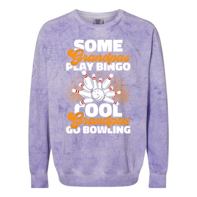 Bowler Cool Grandpas Go Bowling Funny Funny Gift Colorblast Crewneck Sweatshirt