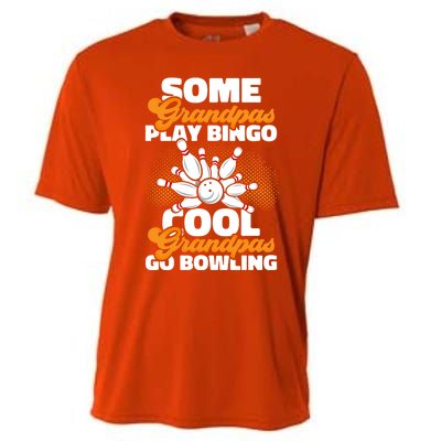 Bowler Cool Grandpas Go Bowling Funny Funny Gift Cooling Performance Crew T-Shirt