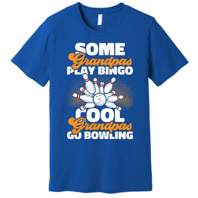 Bowler Cool Grandpas Go Bowling Funny Funny Gift Premium T-Shirt