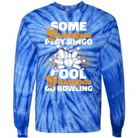 Bowler Cool Grandpas Go Bowling Funny Funny Gift Tie-Dye Long Sleeve Shirt