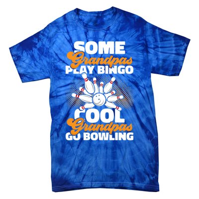 Bowler Cool Grandpas Go Bowling Funny Funny Gift Tie-Dye T-Shirt