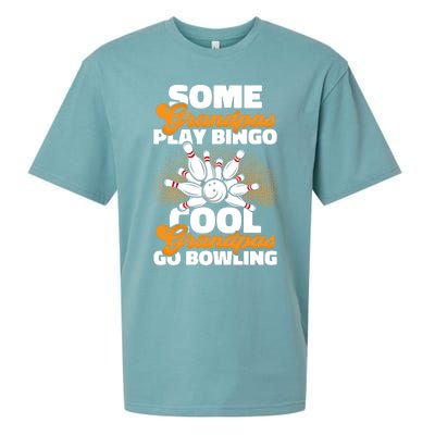 Bowler Cool Grandpas Go Bowling Funny Funny Gift Sueded Cloud Jersey T-Shirt