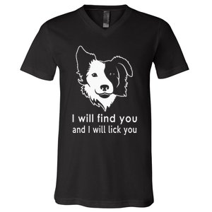 Border Collie gifts for dog lovers owners V-Neck T-Shirt