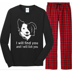 Border Collie gifts for dog lovers owners Long Sleeve Pajama Set