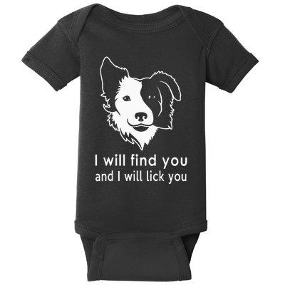 Border Collie gifts for dog lovers owners Baby Bodysuit