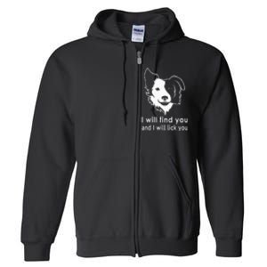 Border Collie gifts for dog lovers owners Full Zip Hoodie