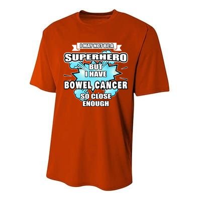 Bowel Cancer Gift Superhero Bowel Cancer Awareness Cute Gift Performance Sprint T-Shirt