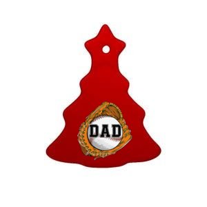 Baseball Catch Glove Baseball Dad Baseball Daddy Fathers Day Ceramic Tree Ornament