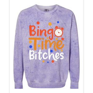 Bingo Cards Game Bingo Time Bitches Gift Colorblast Crewneck Sweatshirt