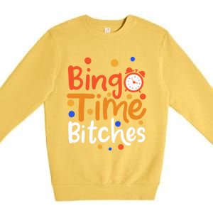 Bingo Cards Game Bingo Time Bitches Gift Premium Crewneck Sweatshirt