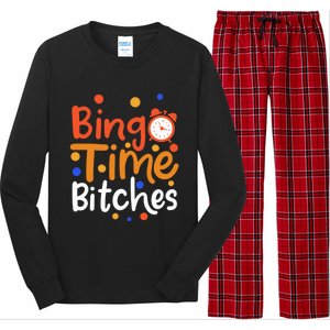 Bingo Cards Game Bingo Time Bitches Gift Long Sleeve Pajama Set