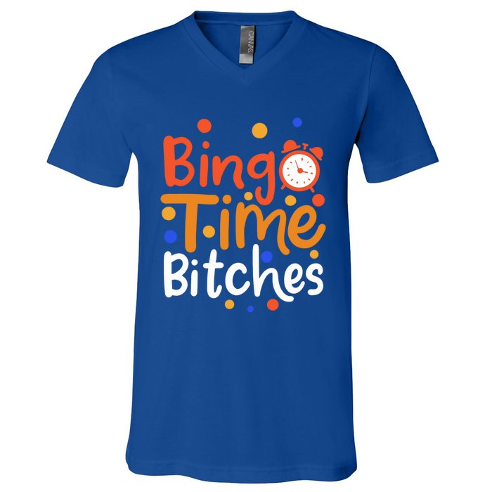 Bingo Cards Game Bingo Time Bitches Gift V-Neck T-Shirt