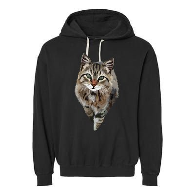 Brown Cat Green Eyes Cats Tee Gifts Garment-Dyed Fleece Hoodie