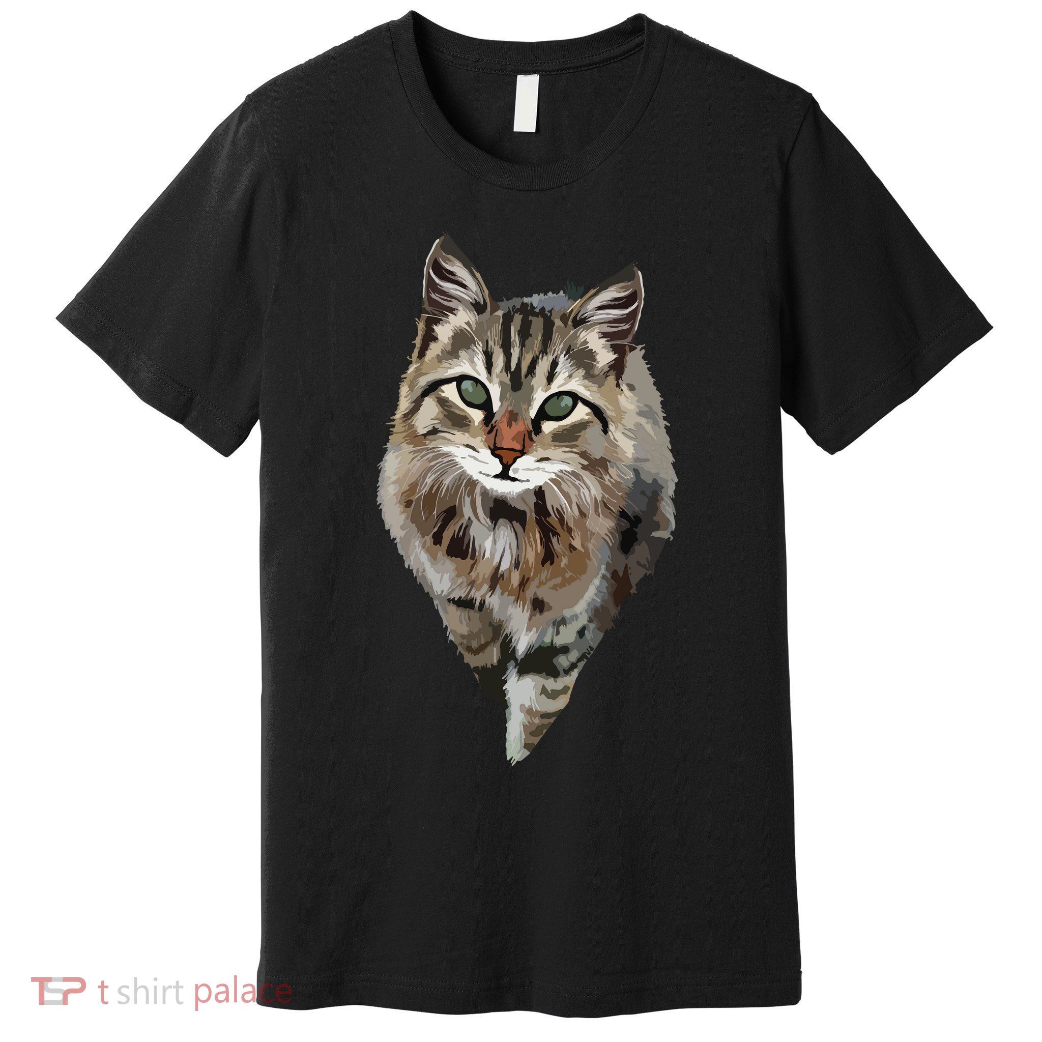 Brown Cat Green Eyes Cats Tee Gifts Premium T-Shirt