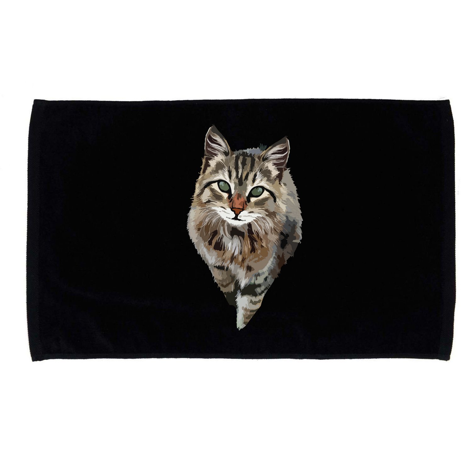 Brown Cat Green Eyes Cats Tee Gifts Microfiber Hand Towel