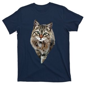 Brown Cat Green Eyes Cats Tee Gifts T-Shirt