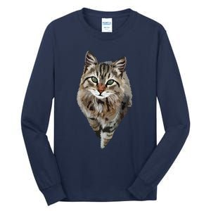 Brown Cat Green Eyes Cats Tee Gifts Tall Long Sleeve T-Shirt