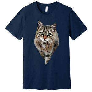 Brown Cat Green Eyes Cats Tee Gifts Premium T-Shirt