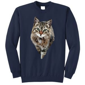 Brown Cat Green Eyes Cats Tee Gifts Tall Sweatshirt