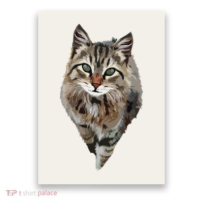 Brown Cat Green Eyes Cats Tee Gifts Poster