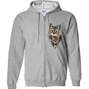 Brown Cat Green Eyes Cats Tee Gifts Full Zip Hoodie